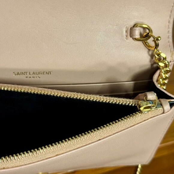 Authentic Yves Saint Laurent Beige Leather Kate Tassel Wallet on Chain Bag - Picture 7 of 10